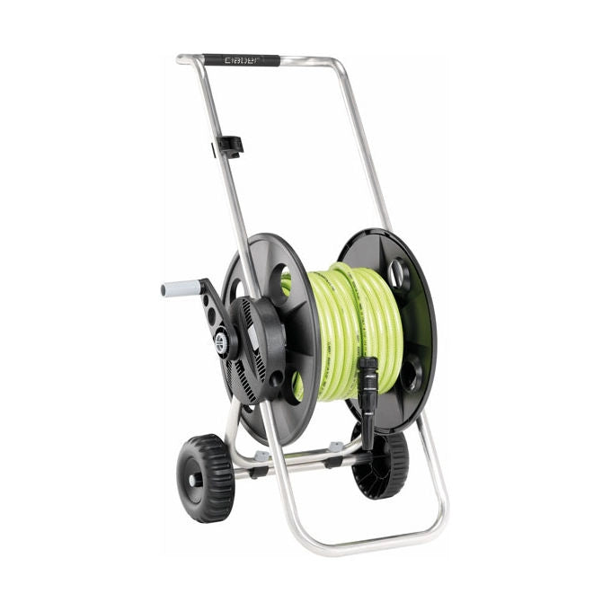 Claber 74876-8865Claber Carrello Portatubo Metal Junior Avvolgitubo Manuale con Tubo 25 m e Sistema Quick-Click colore Nero