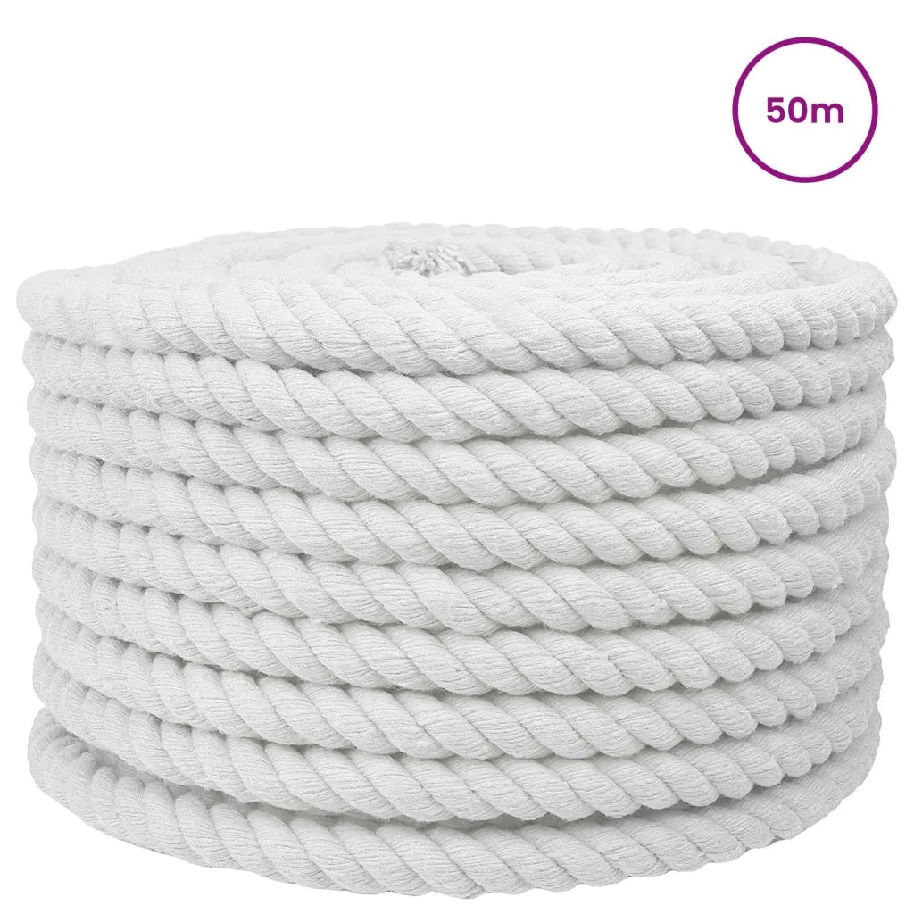 Corda di Cotone 20 mm 50 m Bianco 100% Cotone 42011874