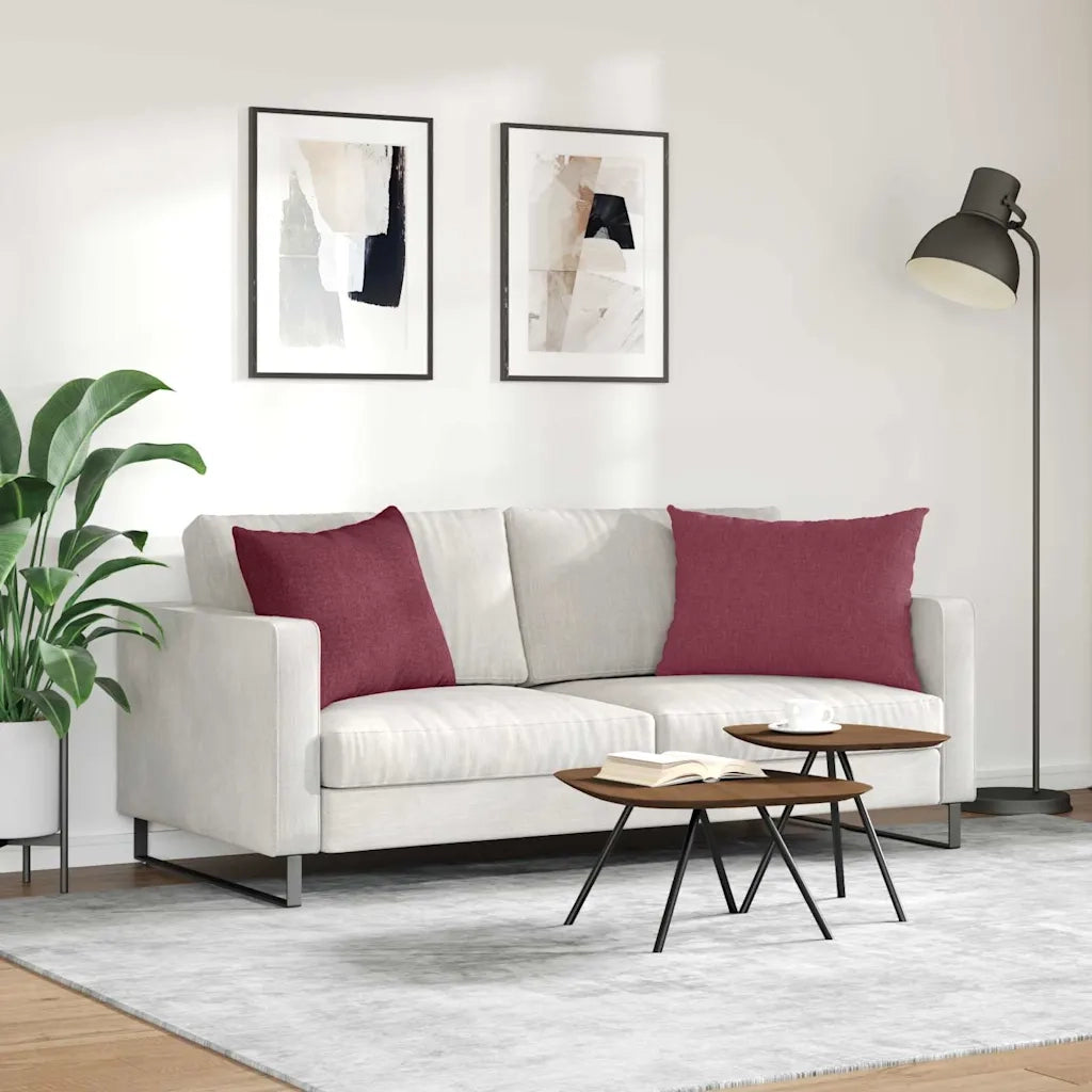 Cuscini da Divano 2 pcs Rosso Vino 70 x 50 cm Tessuto 42013742