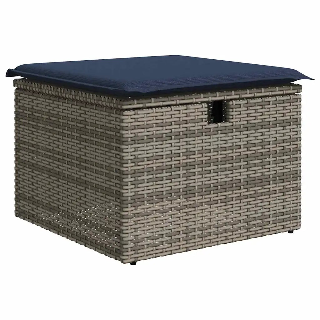 Set di divani con cuscino Grigio e Blu Navy polyrattan 3359034