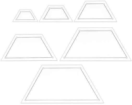 Set di tagli per cucito 6 pezzi - Righello a metà - Linea rettilinea in acrilico - Per patchwork - Taglio di disegni - Creazione di coperte per DIY - Strumenti per cucito