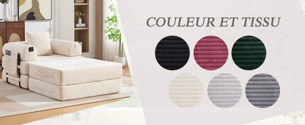 Divano modulare in tessuto a coste con poggiapiedi, struttura metallica stabile, design ergonomico e imbottitura spessa per comfort prolungato