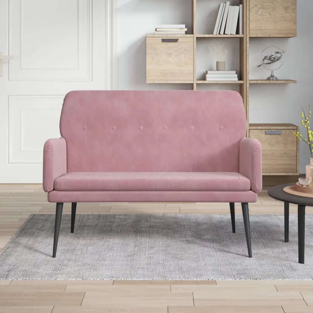 Panca Rosa 108x79x79 cm in Velluto 351417