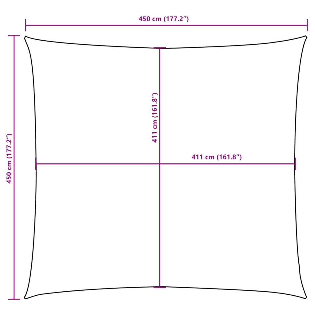 Vela Ombreggiante-Parasole a vela in Tela Oxford Quadrato 4,5x4,5 m Beige