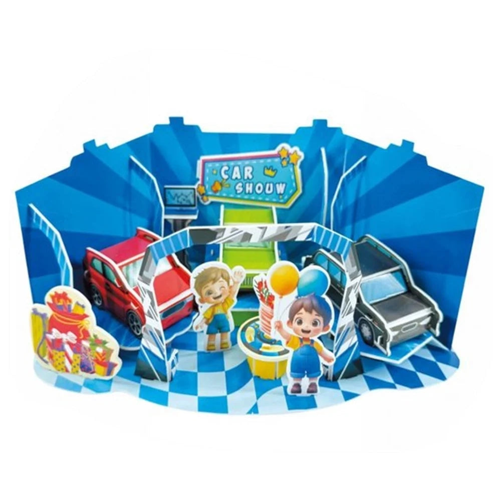 Trade Shop - Kit Puzzle 3d Forma Showroom Auto In Miniatura Per Bambini Costruzione Fai Da Te 32401 -