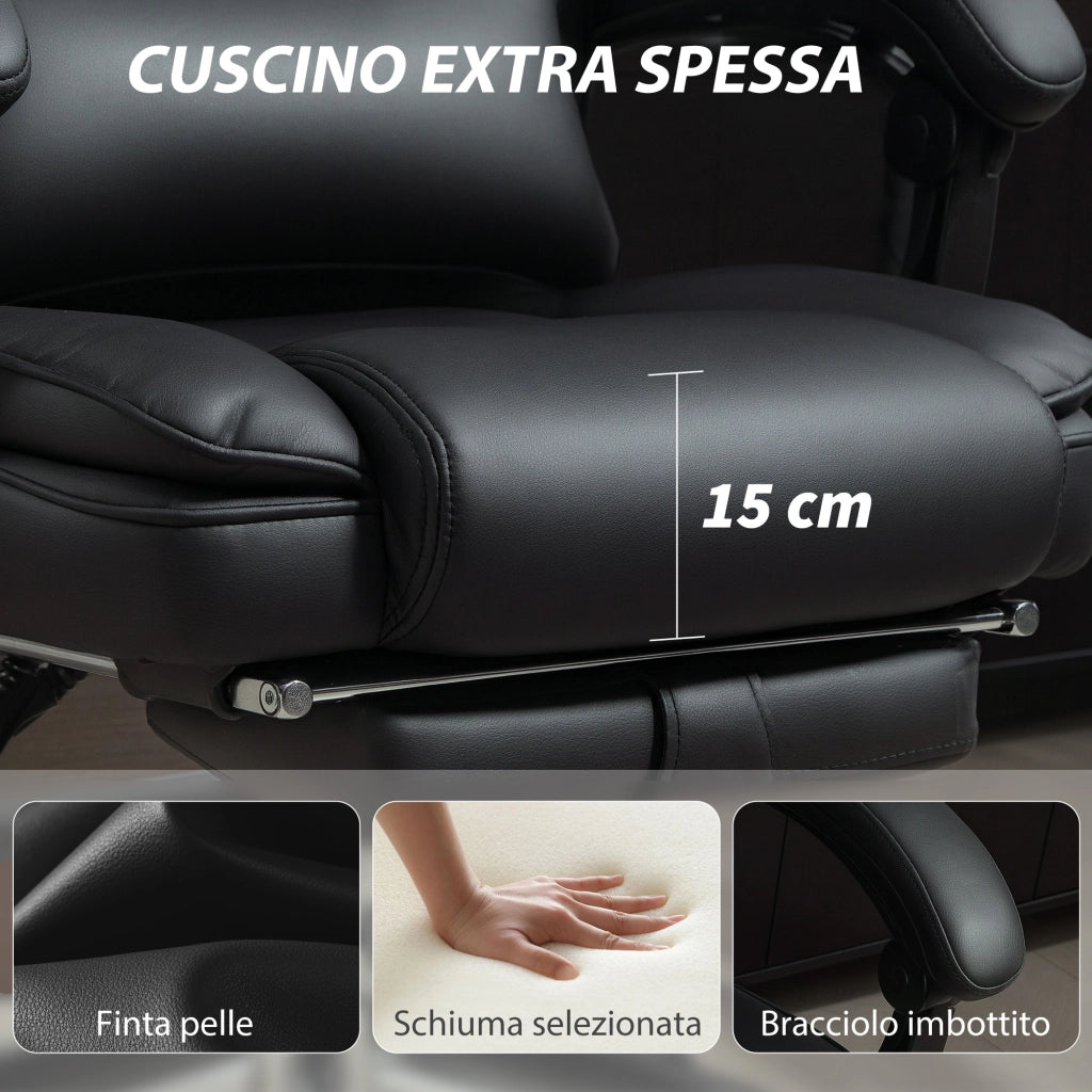 Sedia da Ufficio in Pelle ¨C Minimal ¨C Nero