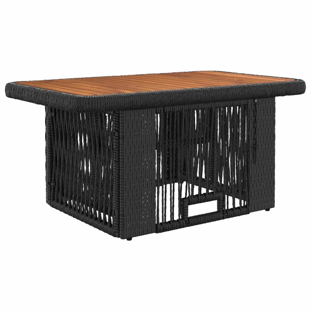 Set da Pranzo per Giardino 3 pz | Set Salotto da Giardino Nero e Crema polyrattan