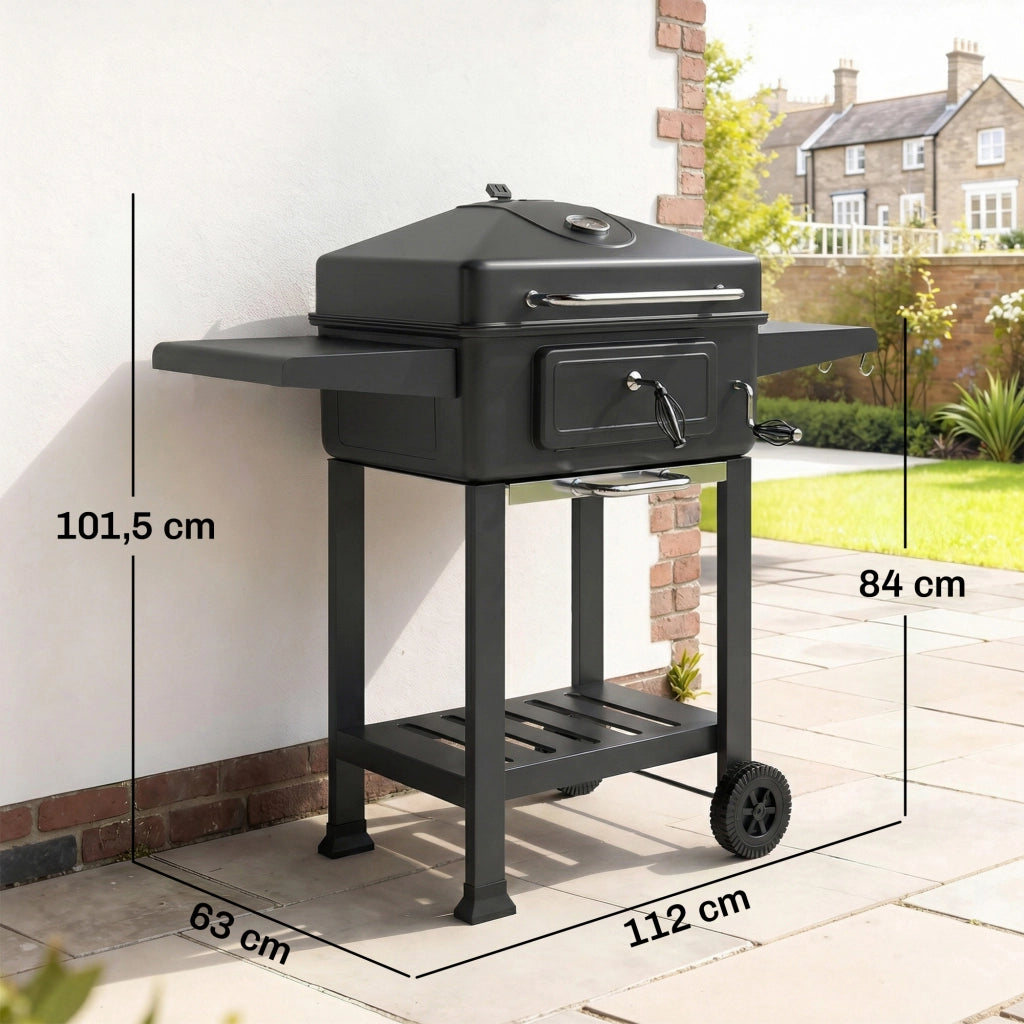 Barbecue a carbone con coperchio e termometro ¨C Minimal ¨C Grigio