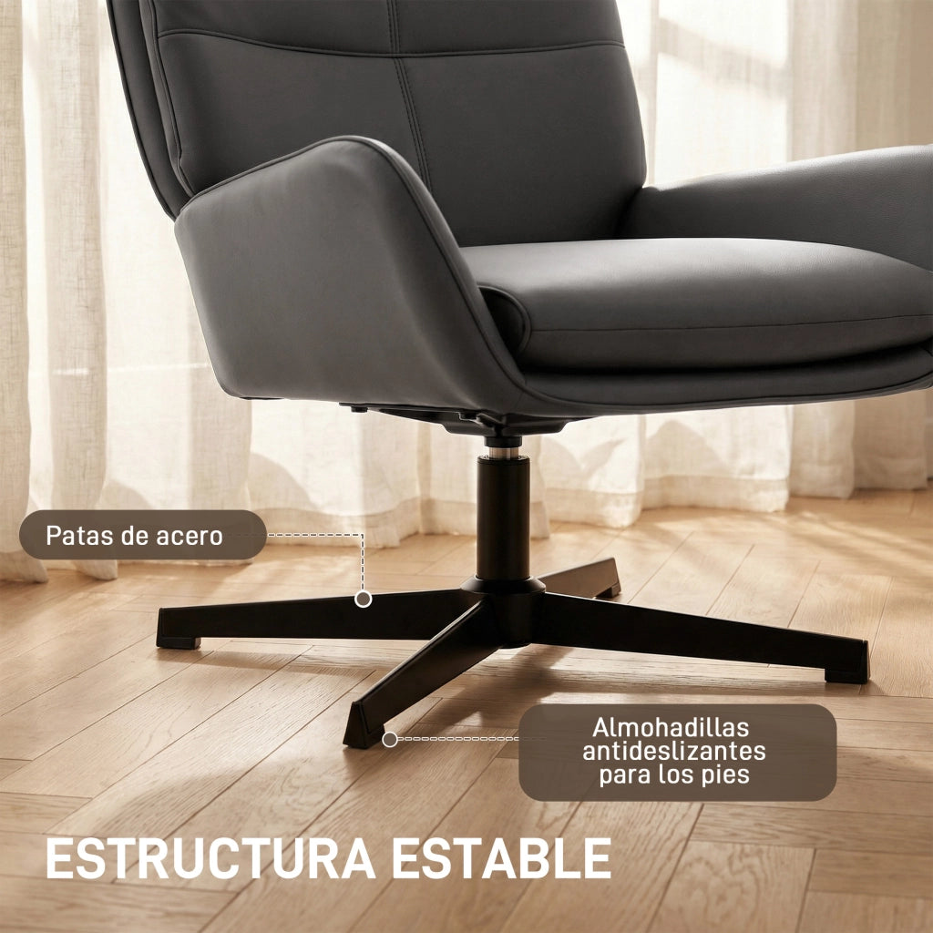 Poltrona Relax Massaggiante in Similpelle Grigio ¨C Zephmum ¨C 80x100x110