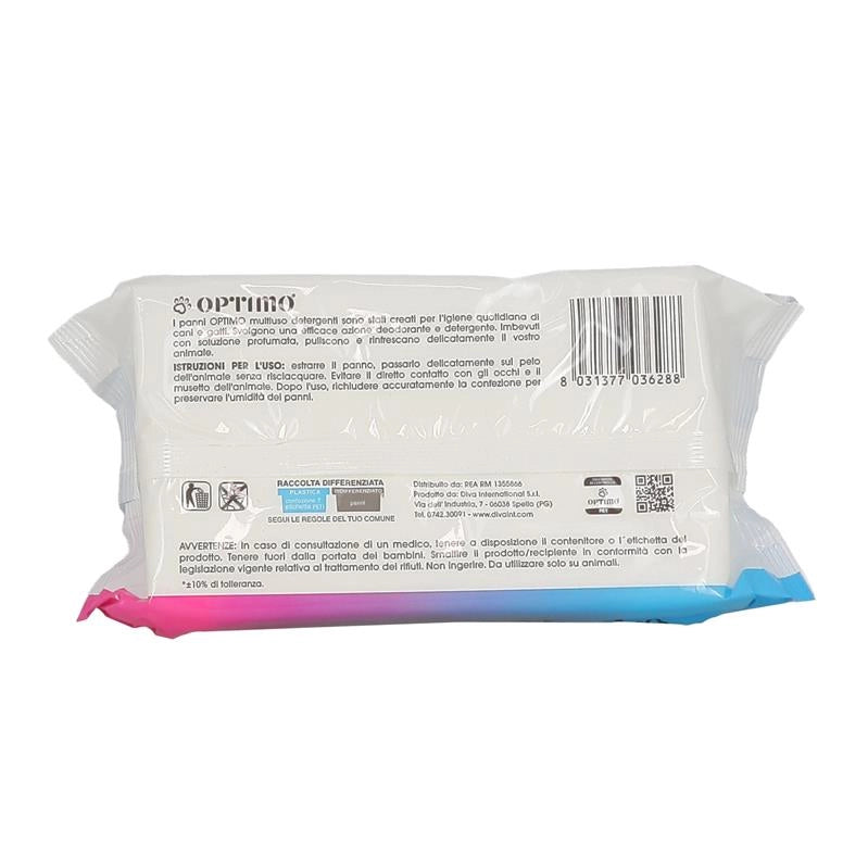 OPTIMO SALVIETTE MULTIUSO DETERGENTI  PER ANIMALI PROFUMATE 80 PZ