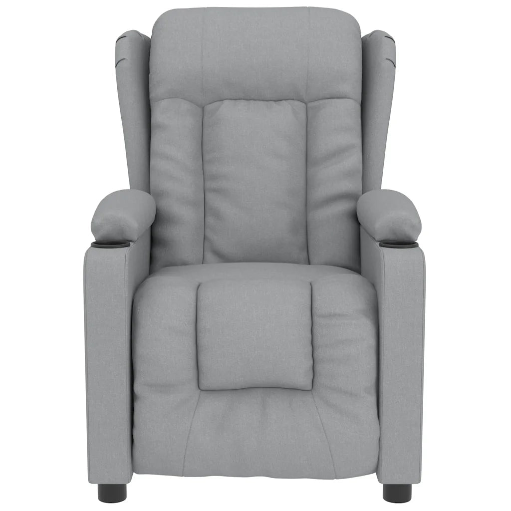 Poltrona Massaggiante | Sedia Relax in Tessuto Grigio Chiaro
