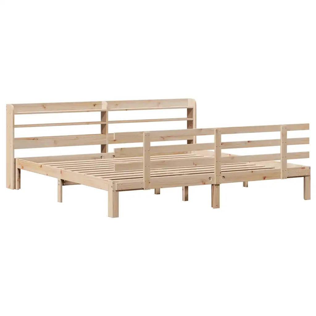 Letto matrimoniale | Letto per adulti | Giroletto con Testiera 180x200 cm Massello Pino