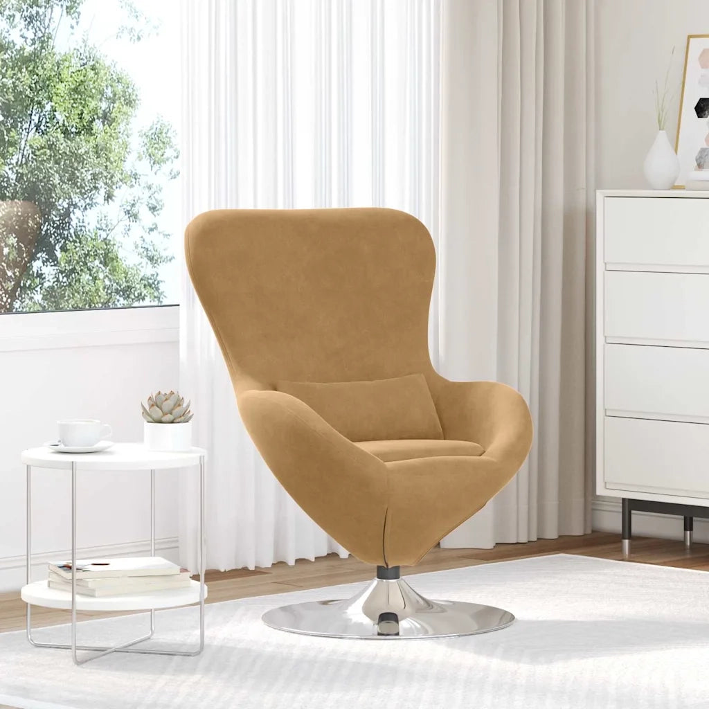 Poltrona | Sedia Relax uovo Marrone Velluto