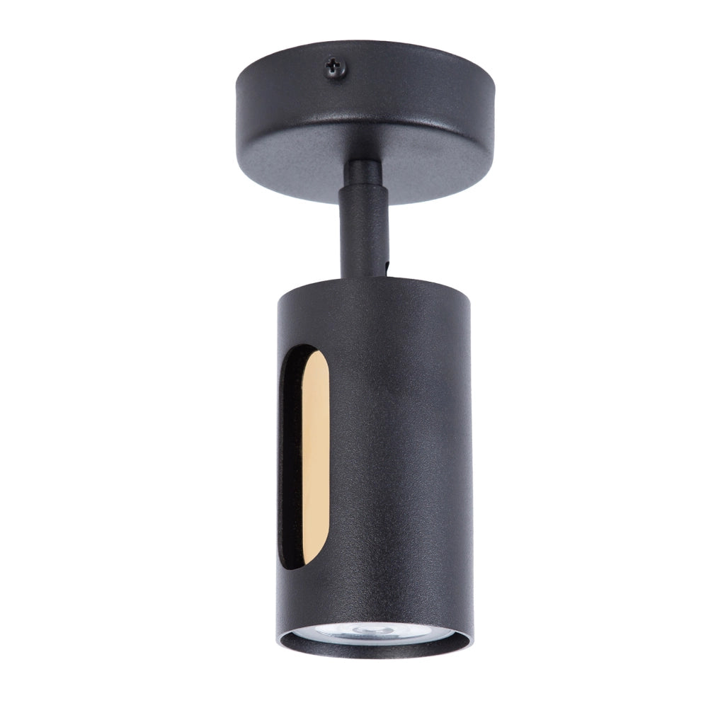 Faretto parete/soffitto rotondo nero-oro GU10 FLOW Sigma