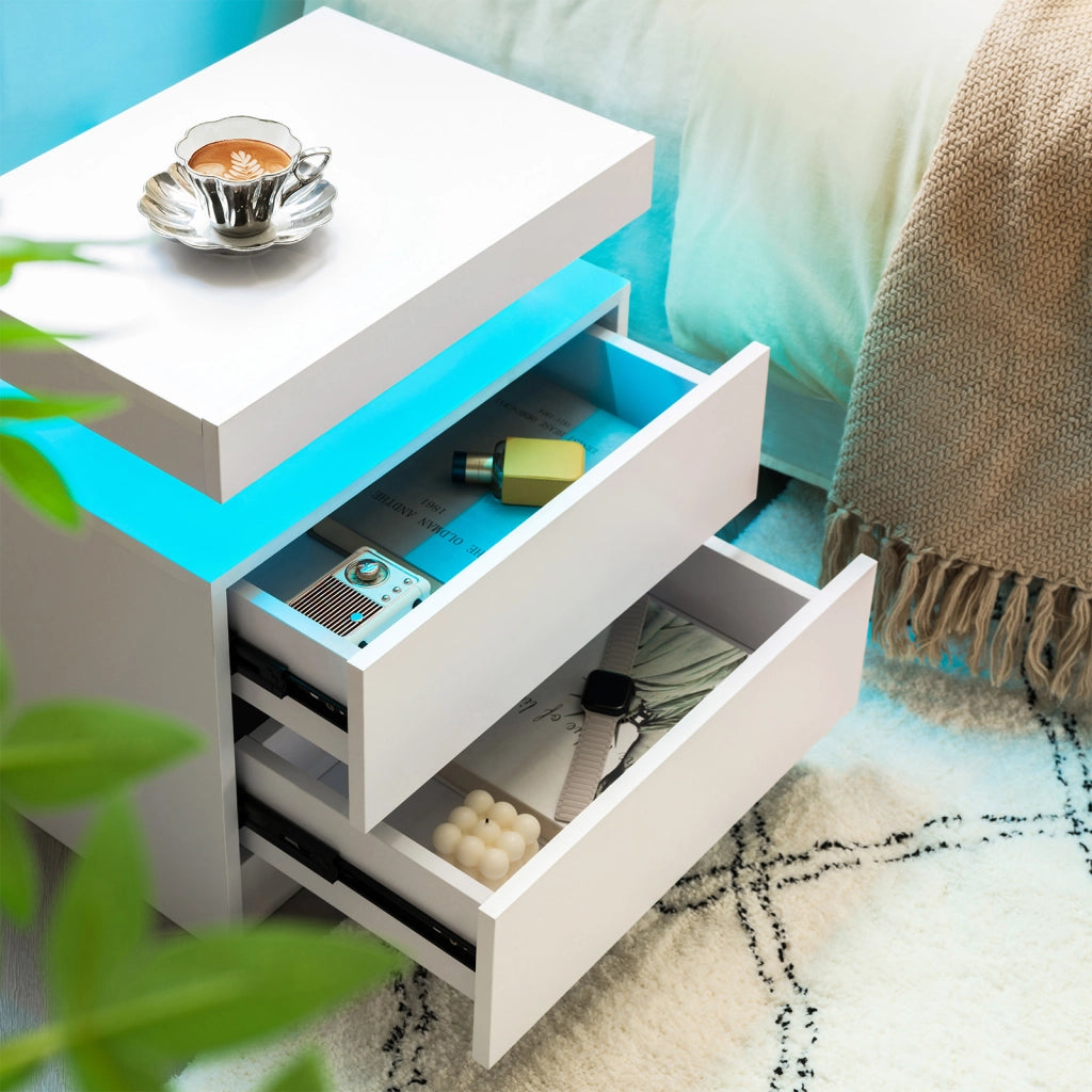 Cassettiera comodino con 2 cassetti ¨C Minimal ¨C Bianco, ideale per camera da letto
