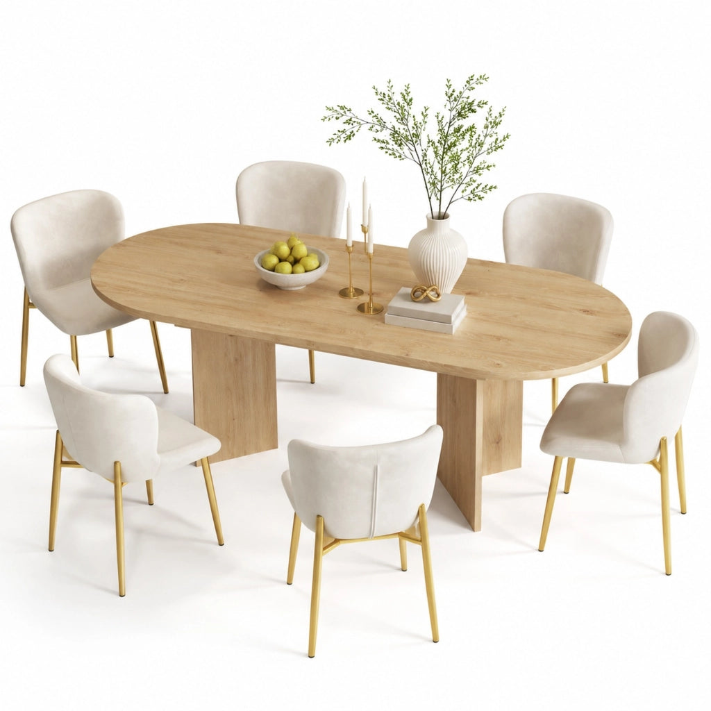 Tavolo da pranzo allungabile in MDF; 160 x 80 x 75;5 cm; effetto rovere