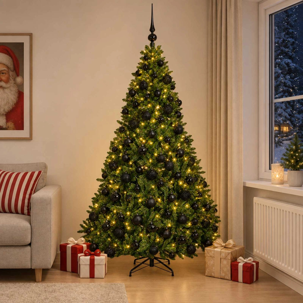 Albero di Natale artificiale verde chiaro con palline 240 cm 3466470
