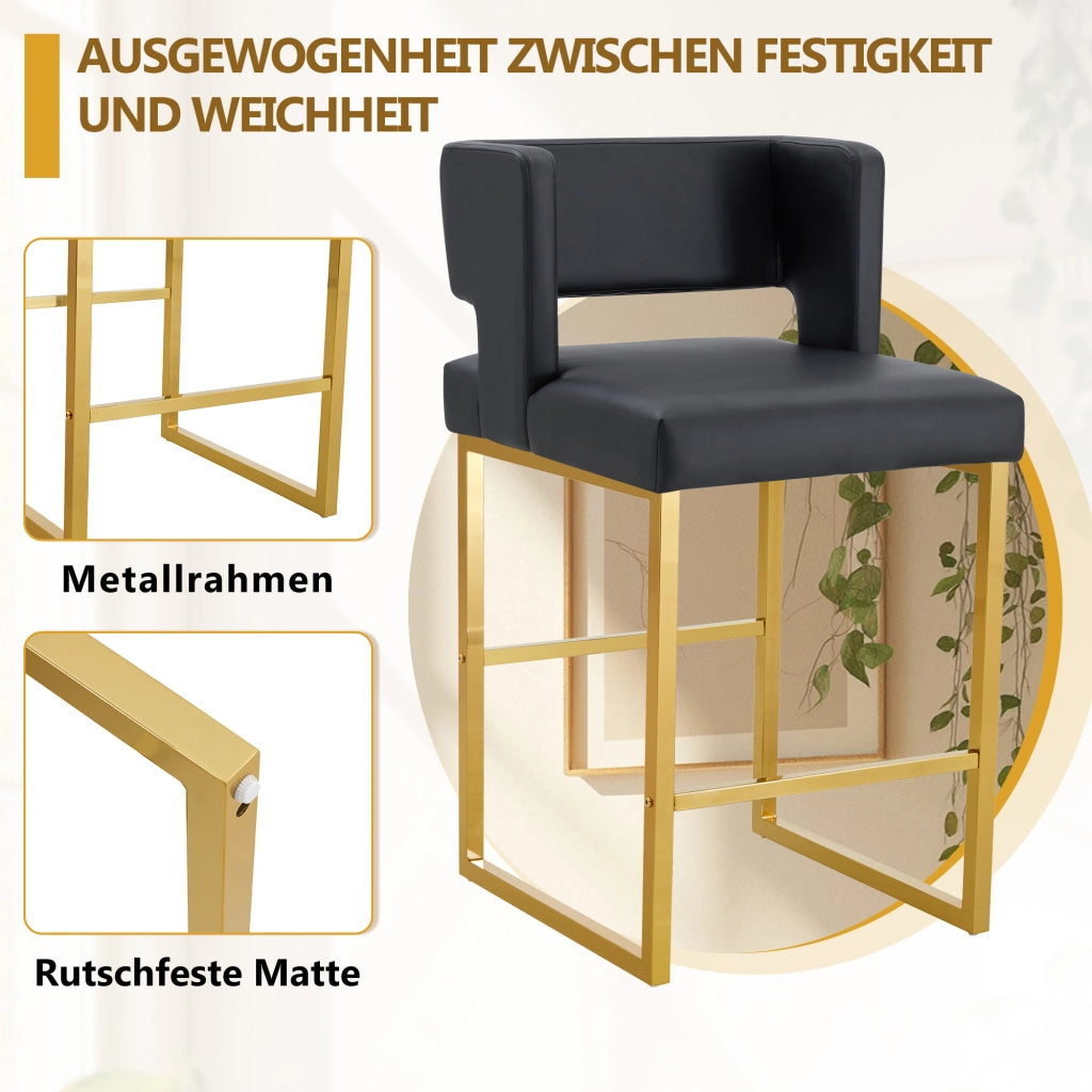 SGABELLI da bar design nordico 91,4 cm nero e oro