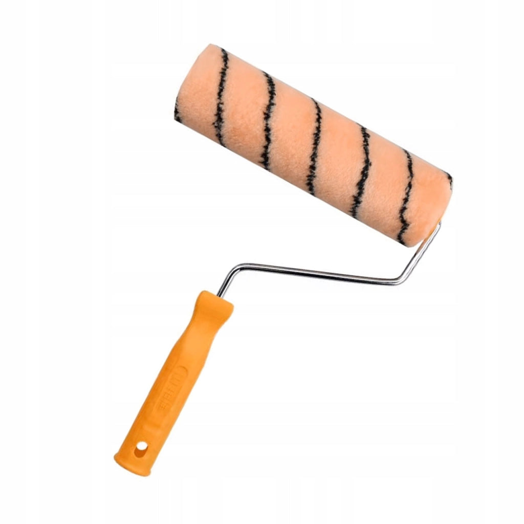 Set di Accessori per Pittura – Rullo ORANGE con Manico, Vaschetta GOLD, Asta Telescopica 0,6-1,05 m