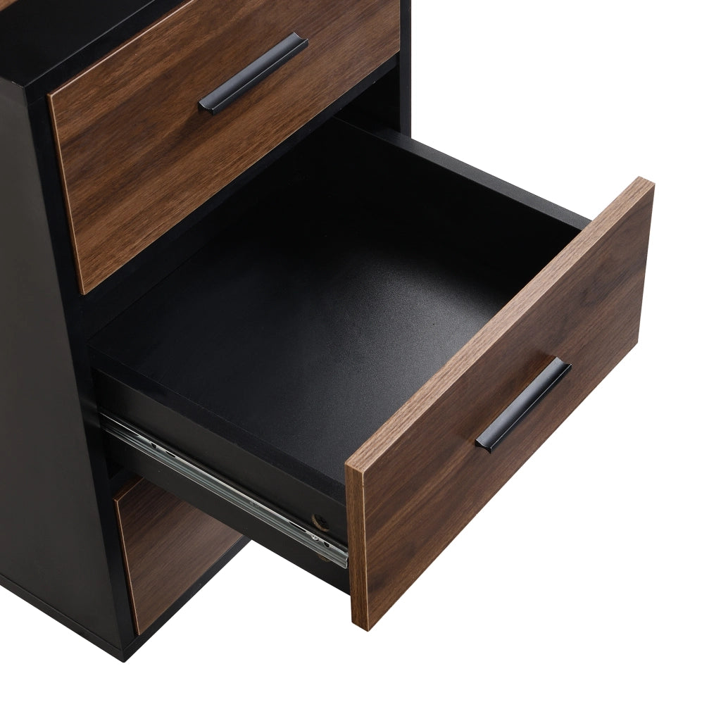 Scrivania da ufficio in MDF marrone scuro con cassetti soft-close e porta CPU