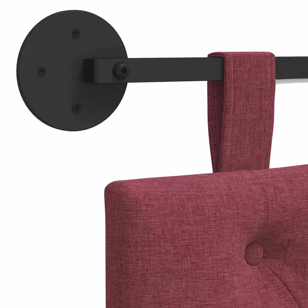 Testiera | Testata sospesa Con luce LED Rosso Vino Tessuto