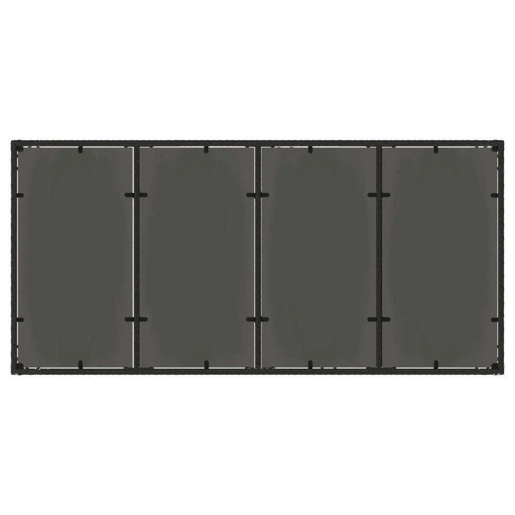 Set da pranzo per esterni 7 pz Nero e Bianco Crema polyrattan 3422306