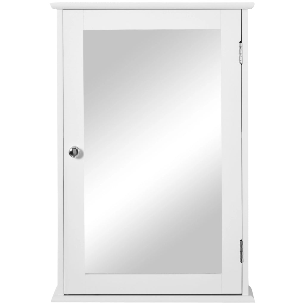 Mobiletto Bagno Pensile con Specchio e Anta Magnetica ¨C zephmum ¨C Bianco 41x14x60cm