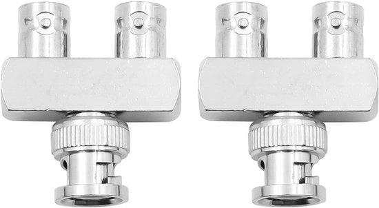 Adattatore BNC Y-type 3 vie a T - Adatto per antenne CB - Doppia F-type femmina - Per video HD