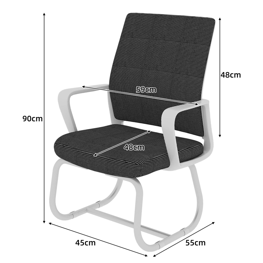 SEDIA Ufficio con schienale in rete 52.0x22.0x56.0 cm Nero Bianco