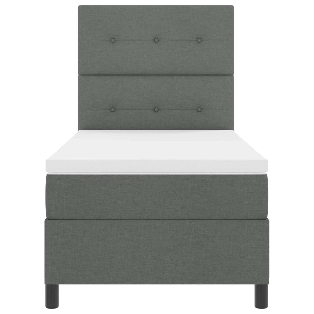 Letto a molle con materasso Grigio scuro 90 x 190 cm Tessuto