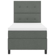 Letto a molle con materasso Grigio scuro 90 x 190 cm Tessuto