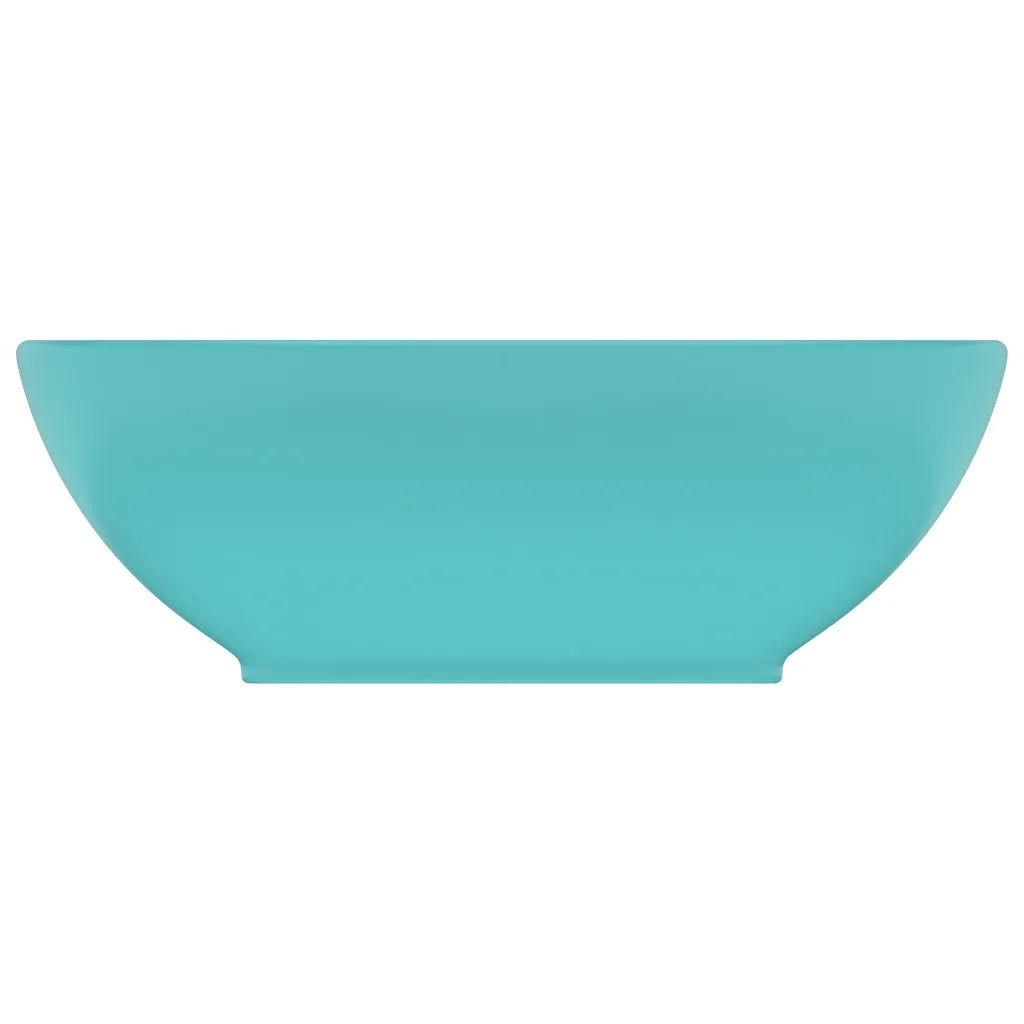 Lavandino Lusso Ovale Verde Chiaro Opaco 40x33 cm in Ceramica CFW2916948