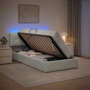 Letto con contenitore LED e materasso Grigio Chiaro 3459228