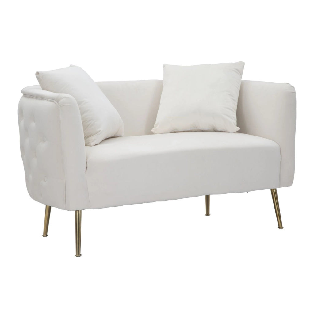 Divano VKH35, Beige, Metallo, 127x74x71 cm