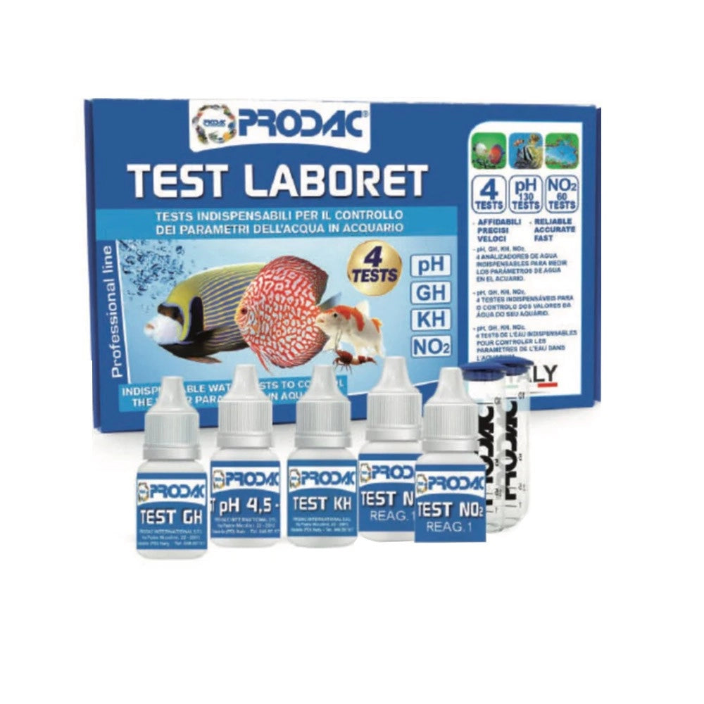 Prodac Test Laboret - Test 4 in 1 per il Controllo di PH - GH - KH -NO2    in Acqua Dolce e Marina