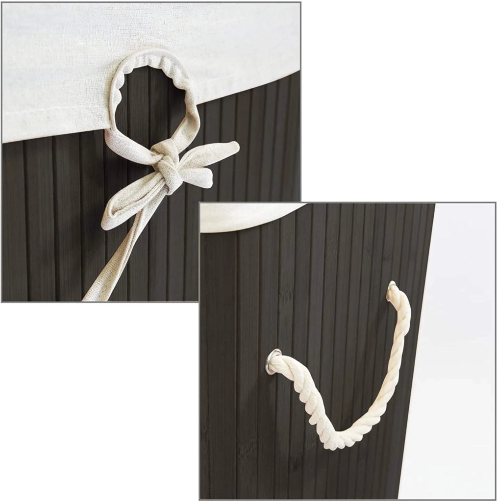 Cesto portabiancheria rettangolare con sacco in cotone 65,5 cm bambù nero 13_0001905_5