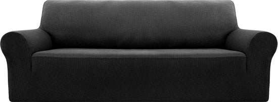 Coprisofa Elastici - 237-250 cm - Nero - Velluto - 1 pezzo - Nero
