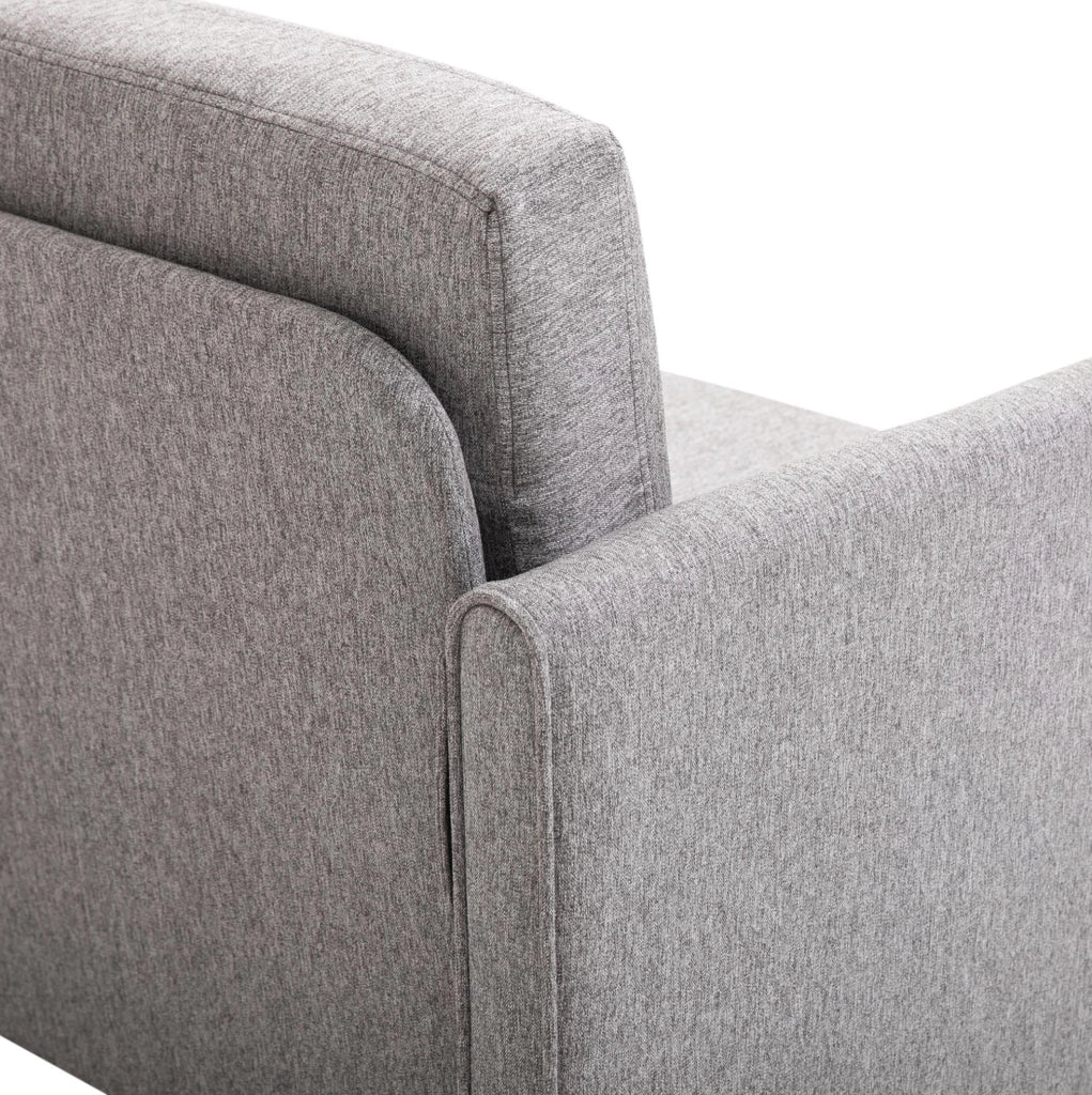 Divano doppio con cuscini sfoderabili in lino grigio chiaro 141x65x78 cm per soggiorno