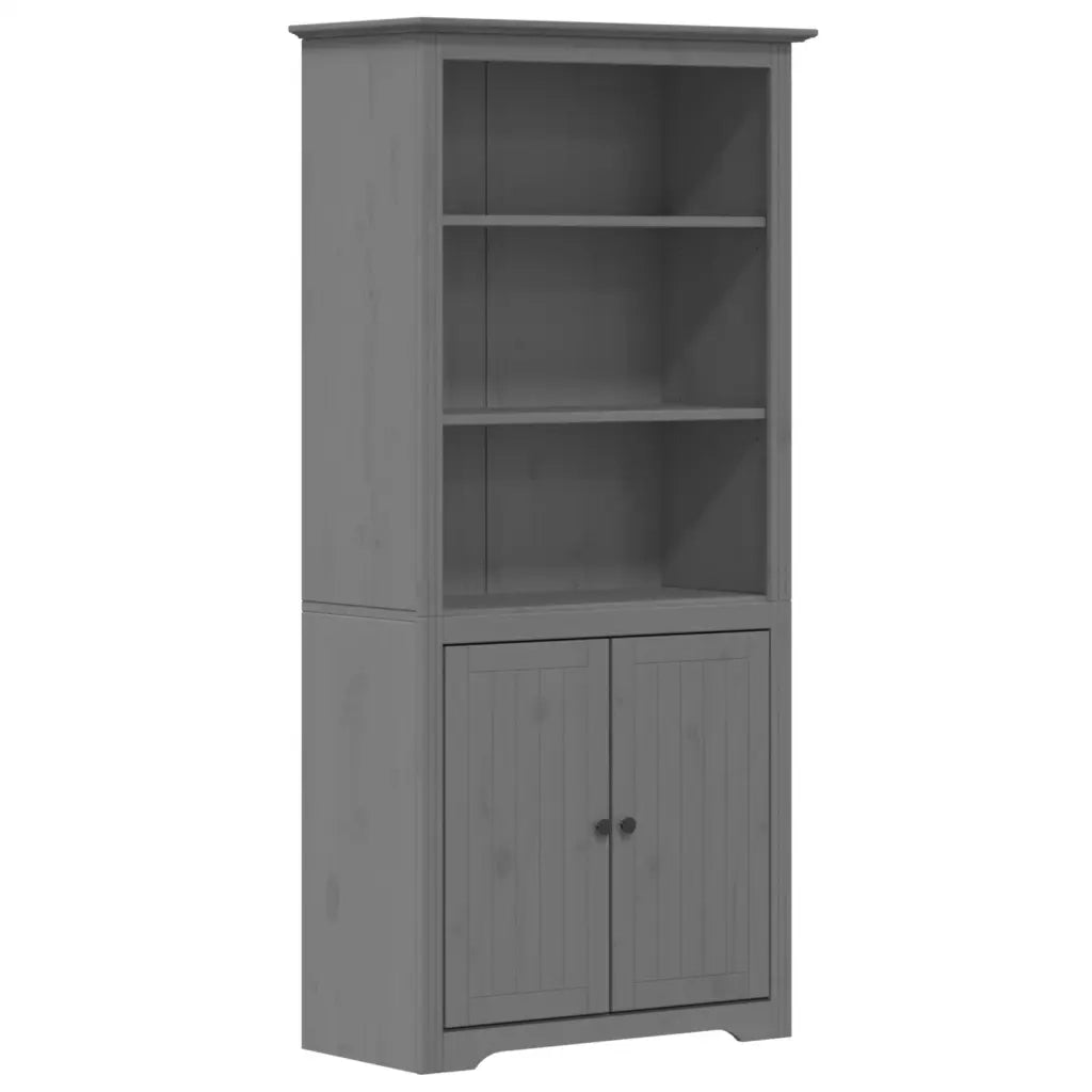 Libreria BODO 82x40x173 cm in Legno Massello di Pino Grigio 355058