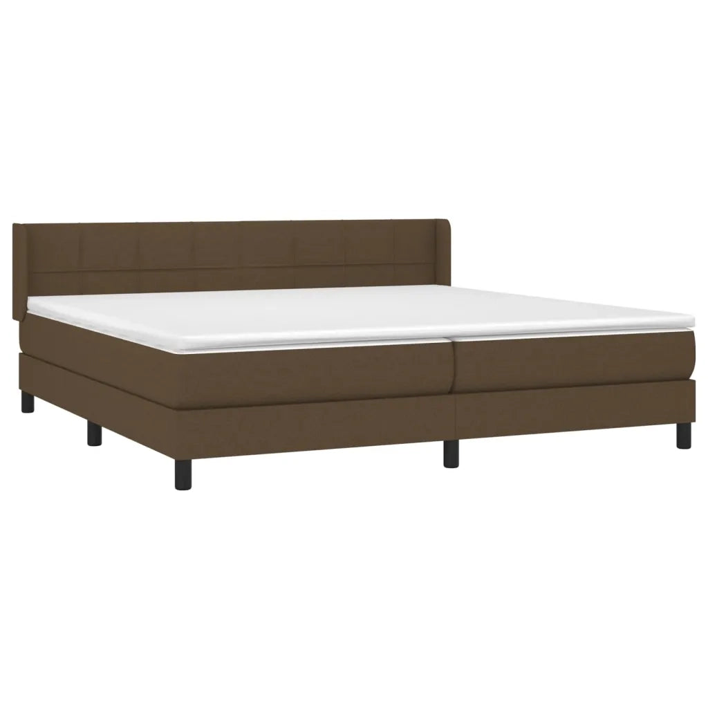 Giroletto a Molle con Materasso Marrone Scuro 200x200cm Tessuto 3129740