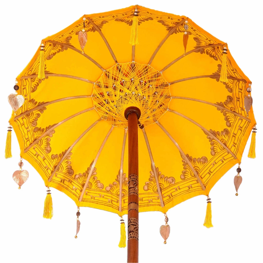Ombrello balinese con base Giallo 95 x 95 x 260 cm 3356914
