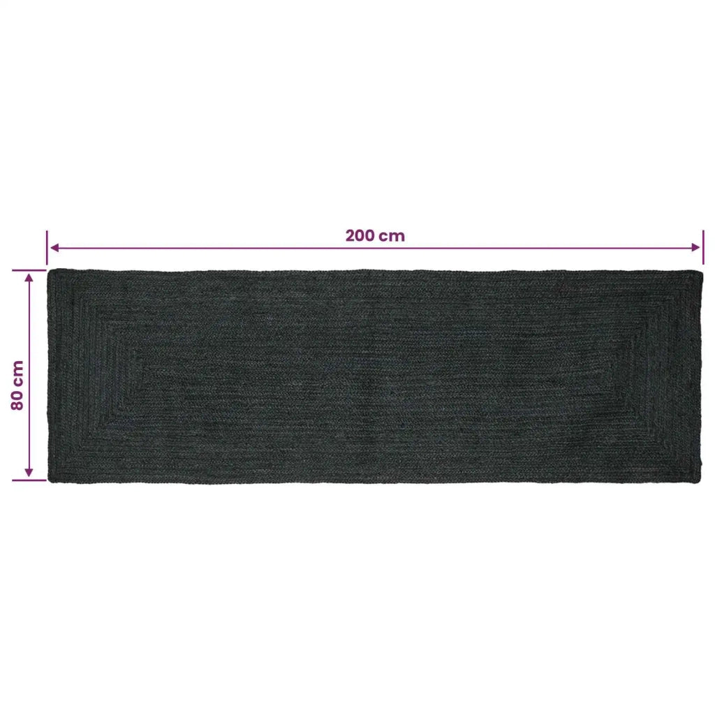 Tappeti per area Rettangolare Grigio Scuro 80 x 200 cm Juta 42010430