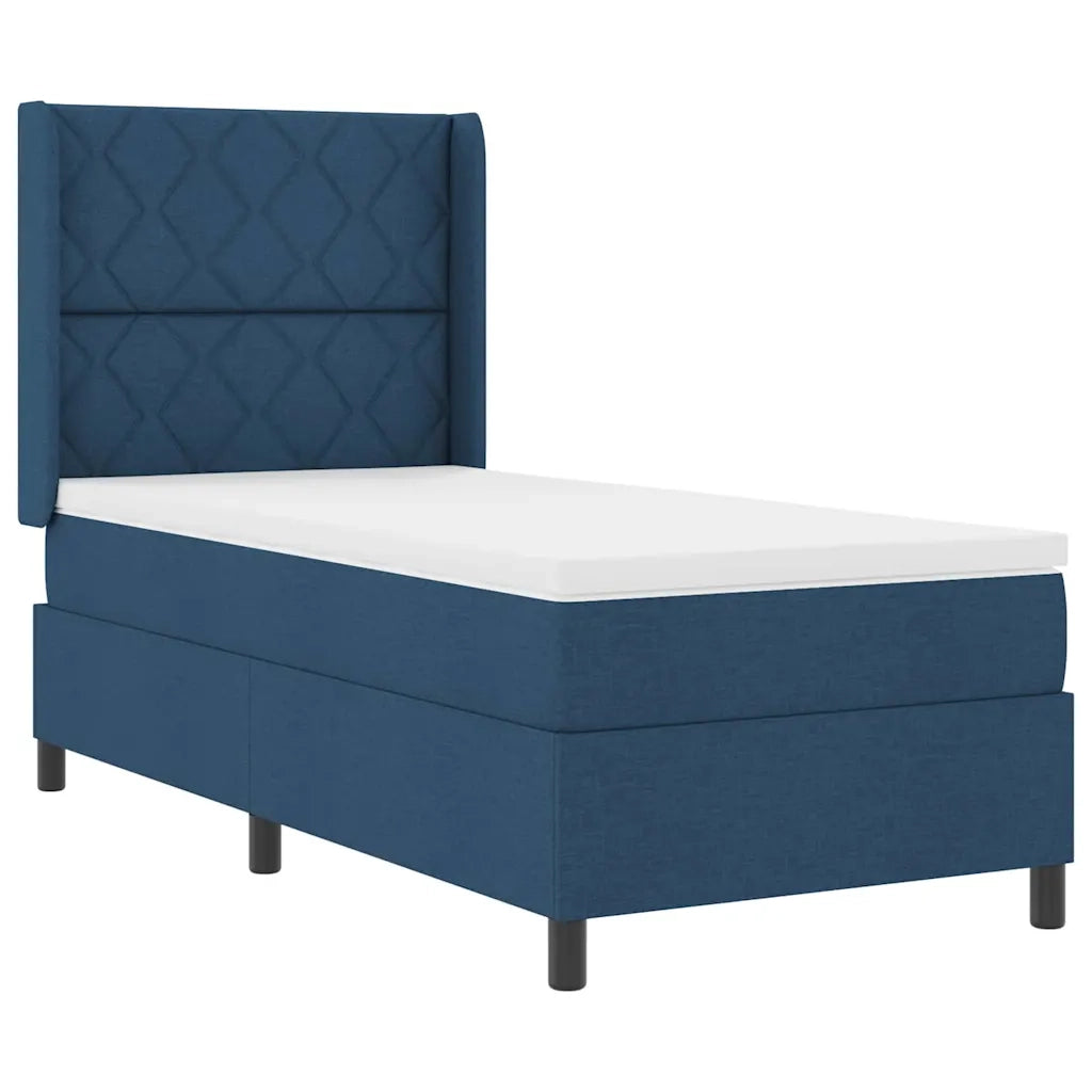 Letto a Sorgente LED con materasso Blu 100 x 200 cm Tessuto