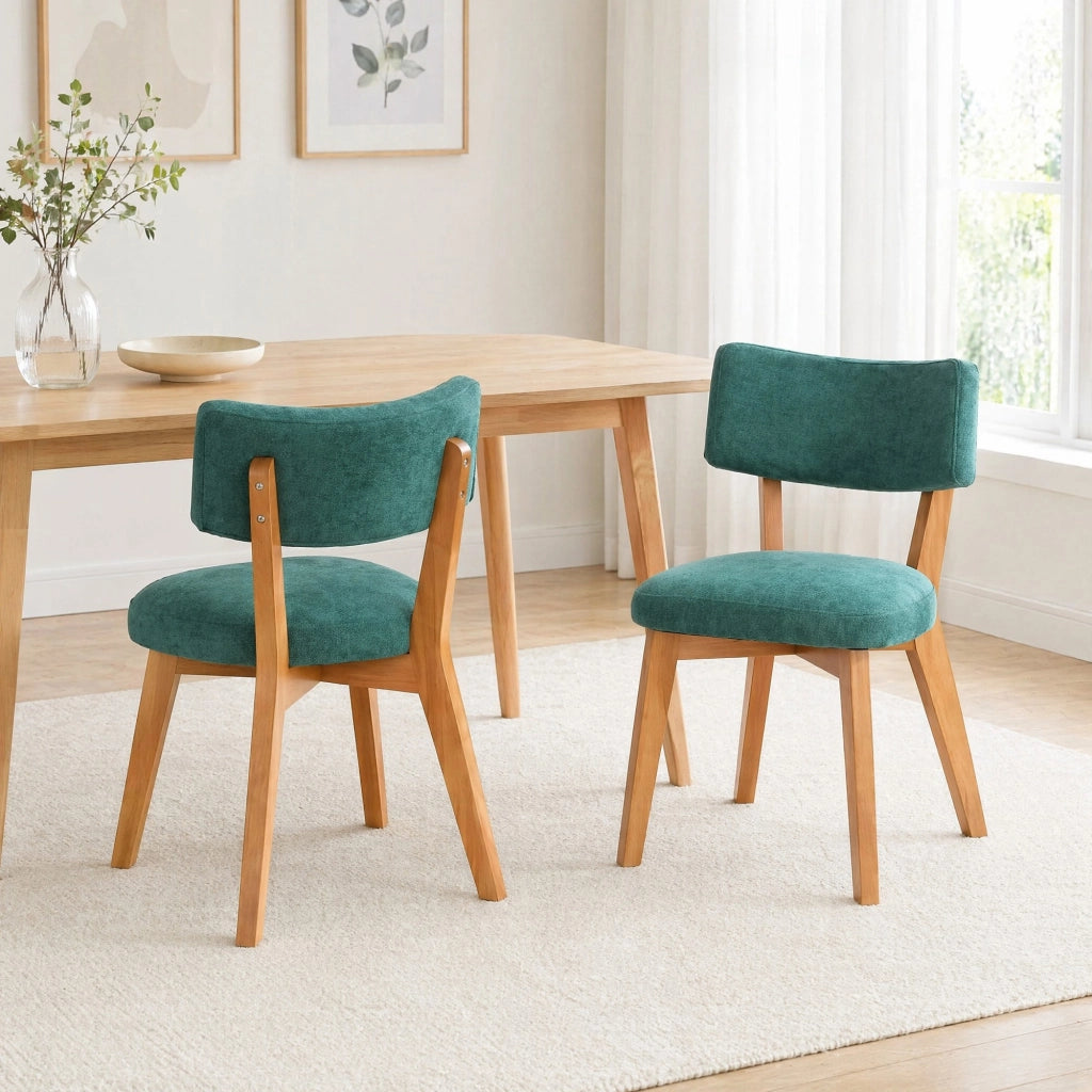Sedia da pranzo 54.5x47x77 cm imbottita ergonomica in legno verde