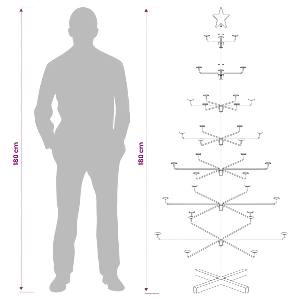 Albero di Natale in Metallo con Supporto KUOPIO 180 cm Acciaio 42053917