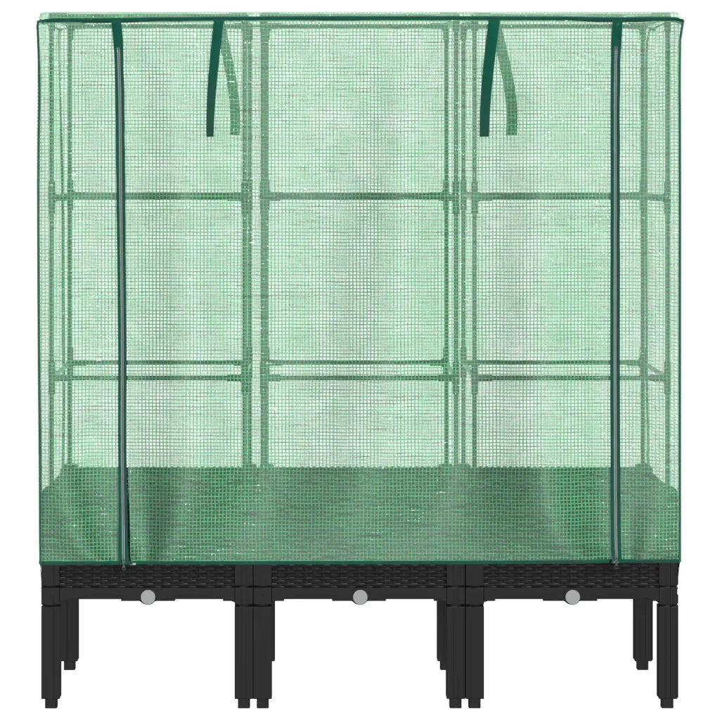 Letto Rialzato con Copertura Serra Effetto Rattan 120x40x140 cm 4015820