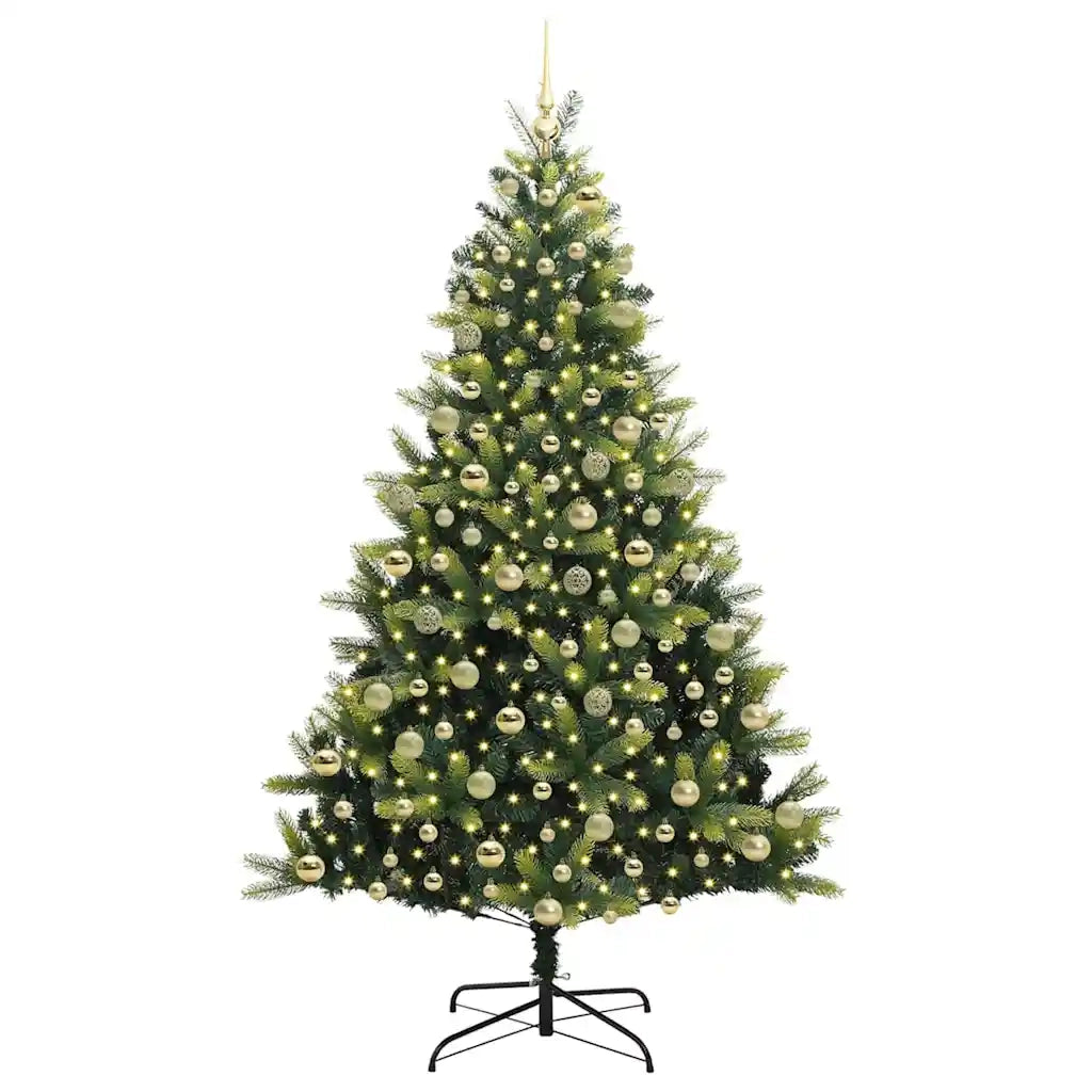 Albero di Natale Artificiale a Cerniera con 300 LED Verde 3396004