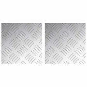 Gradini per Scale Quadrato 2 pz | Tappetini per scale autoadesivi Argento 20 x 20 cm Alluminio