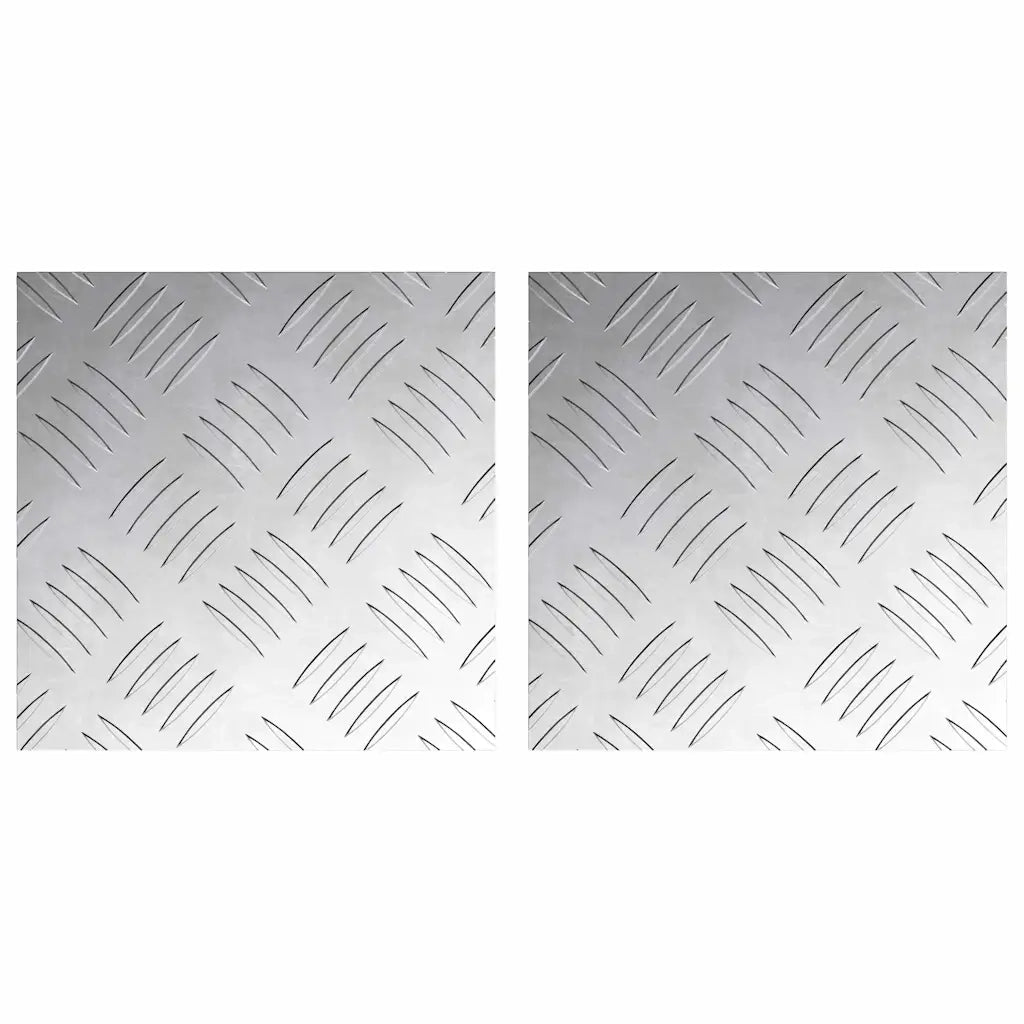 Gradini per Scale Quadrato 2 pz | Tappetini per scale autoadesivi Argento 20 x 20 cm Alluminio