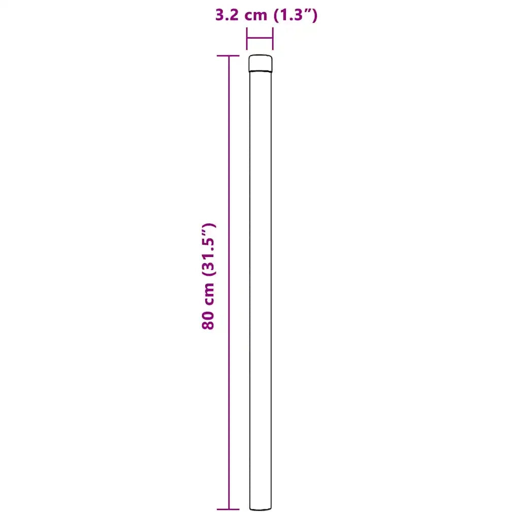 Palo della recinzione 2 pcs Grigio 80 cm 42012751